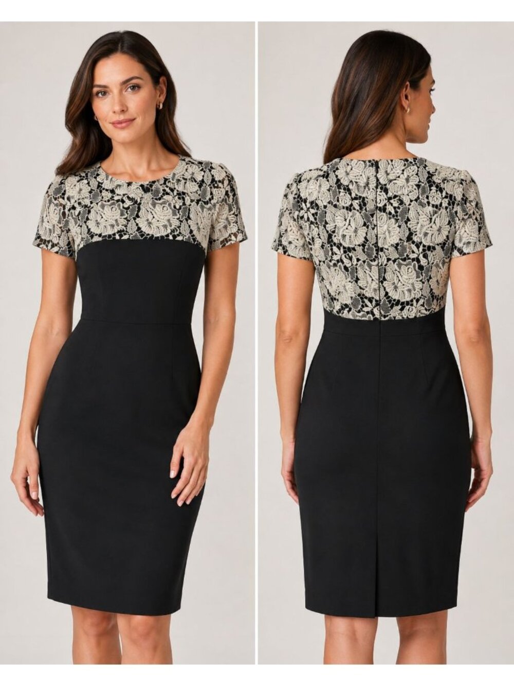 Stella McCartney Lace Overlay Dress Classic Design Womens Black/ Ivory Size 38